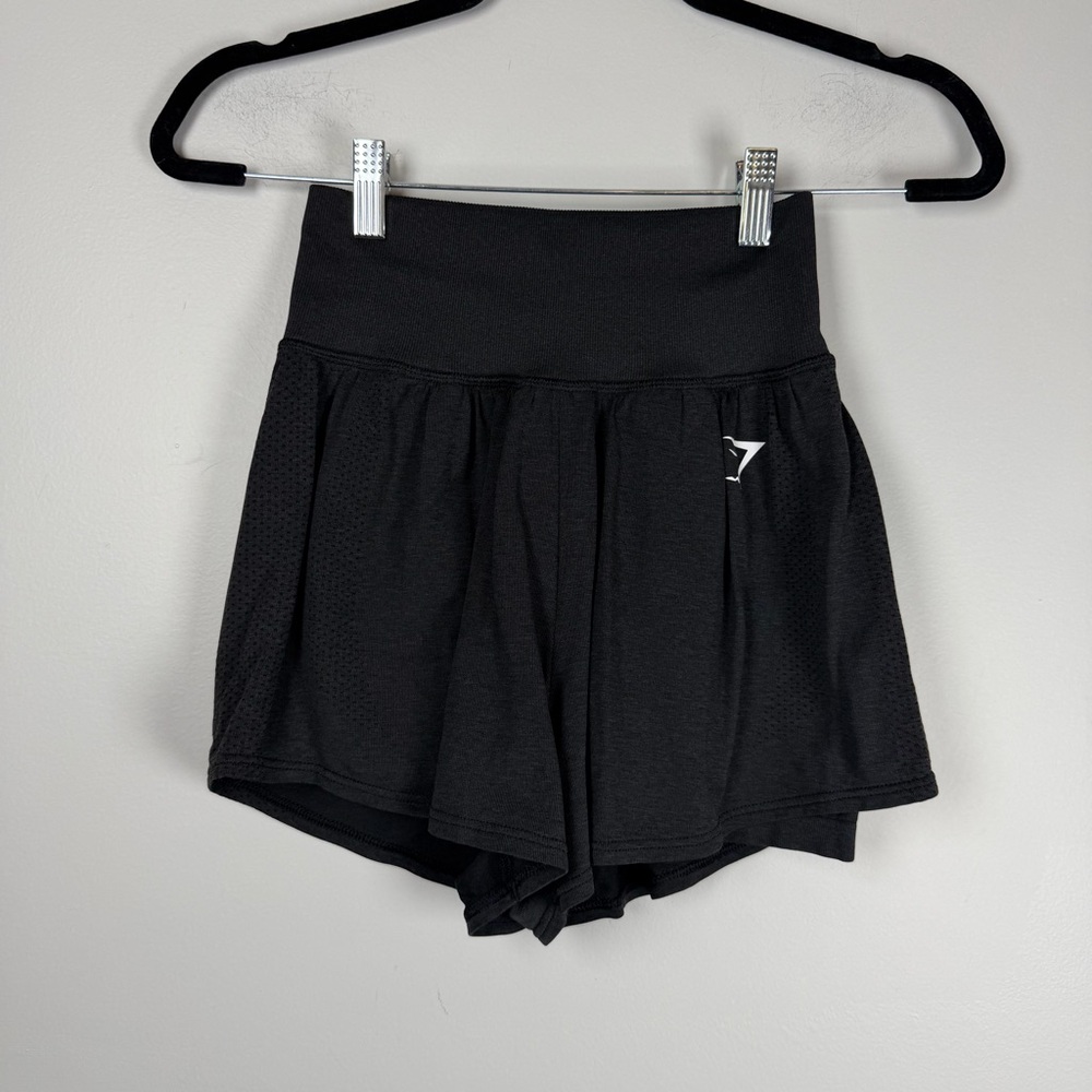 Gymshark Vital Seamless 2 in 1 Shorts Heather Black Size Small B2A5G Gym Workout